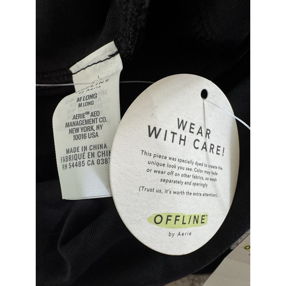 NWT Aerie Offline OG Super Flare High Rise Black Leggings Long Inseam Medium - Picture 7 of 7